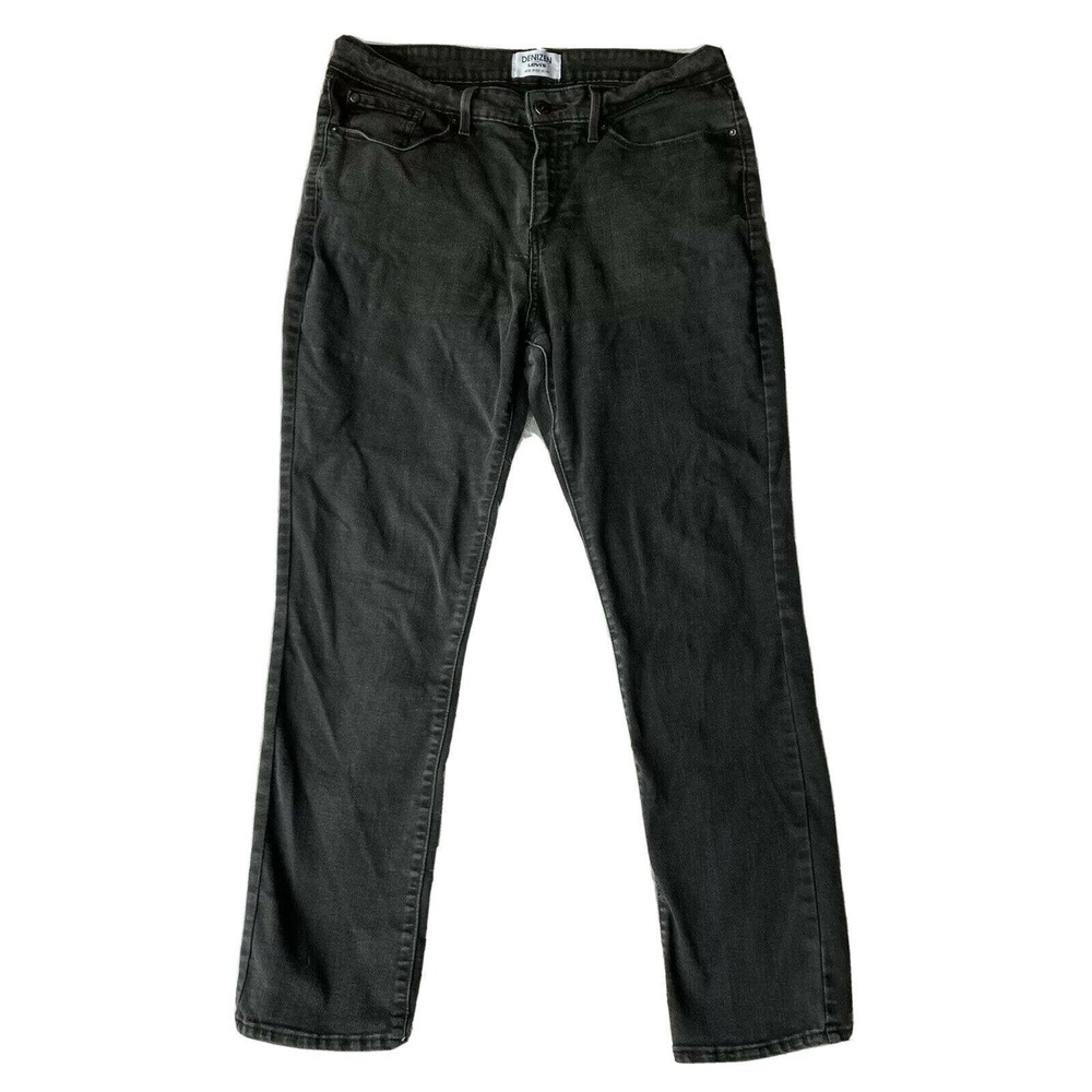 Denizen Levis Jeans Sz 16 Stonewash Gray Mid Rise Measure 33" x 28" Womens